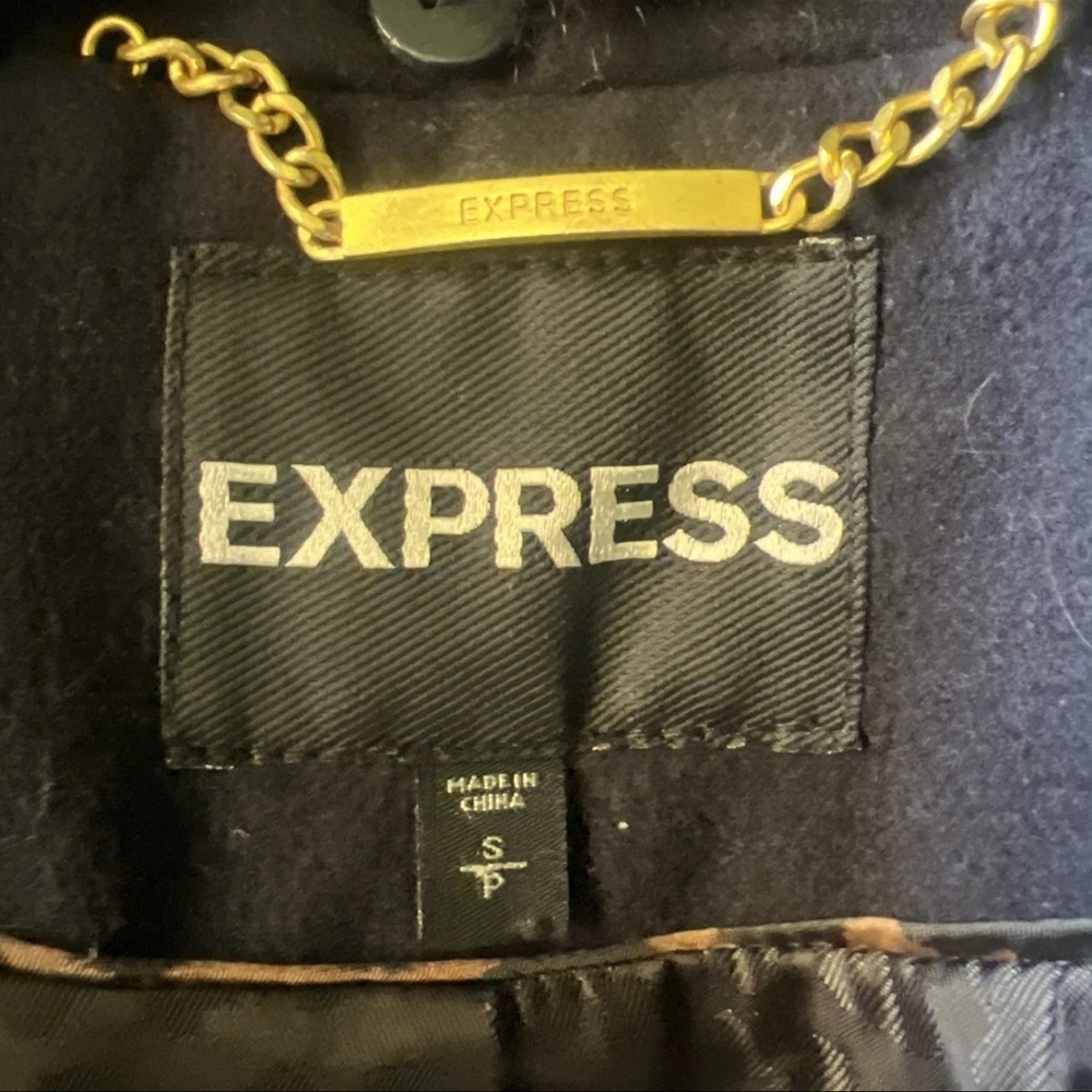 Y2K Express Navy Blue Peacoat W/removable Faux Fur Collar S/P Coastal Gran - Picture 8 of 10